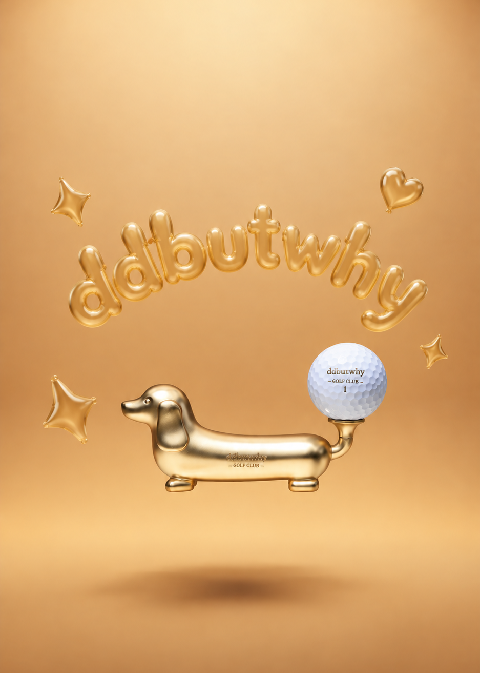 Limited Edition Golden Dachshund Golf Ball Holder Set