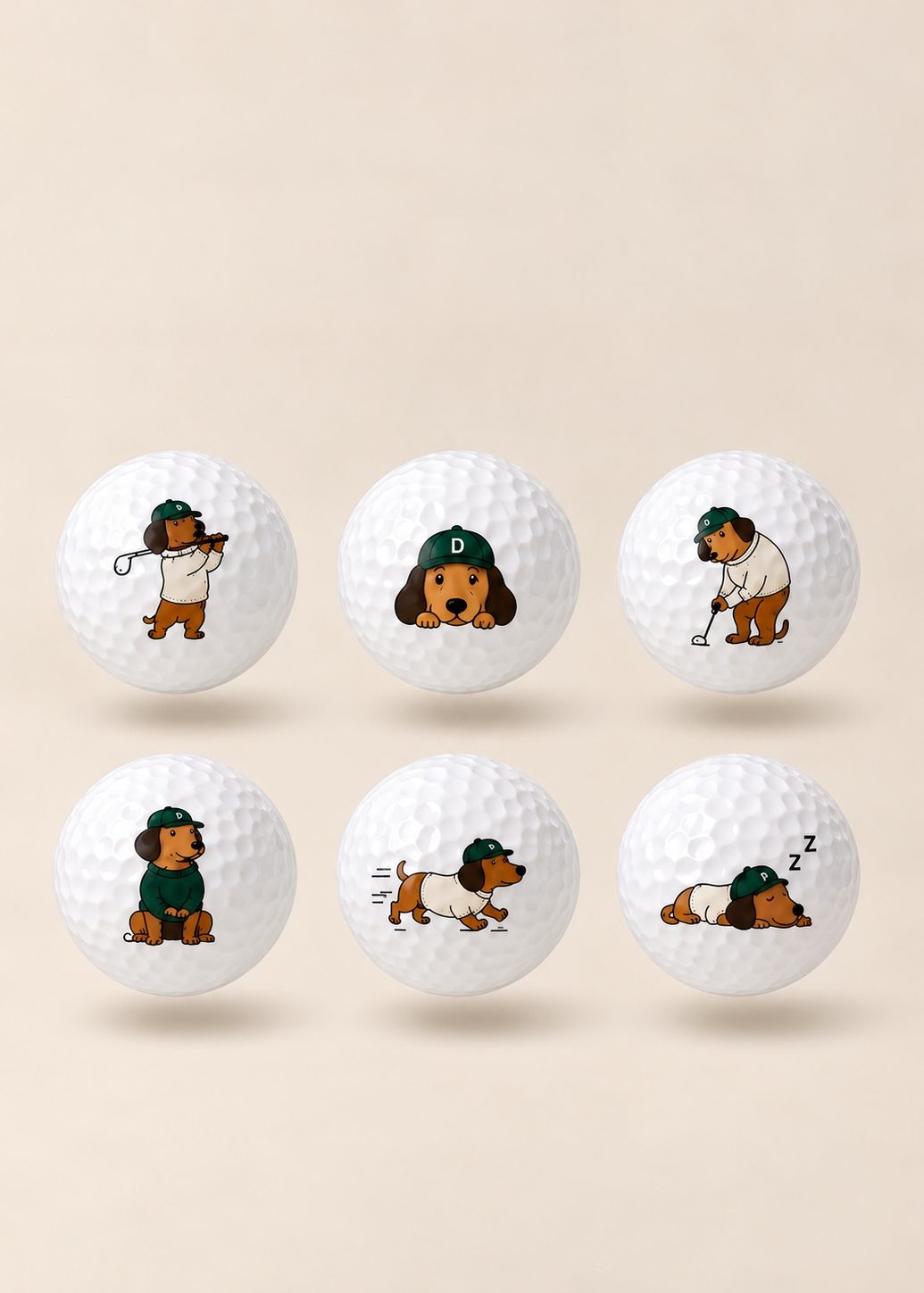 Dachshund Golf Ball Gift Set | 6 Balls
